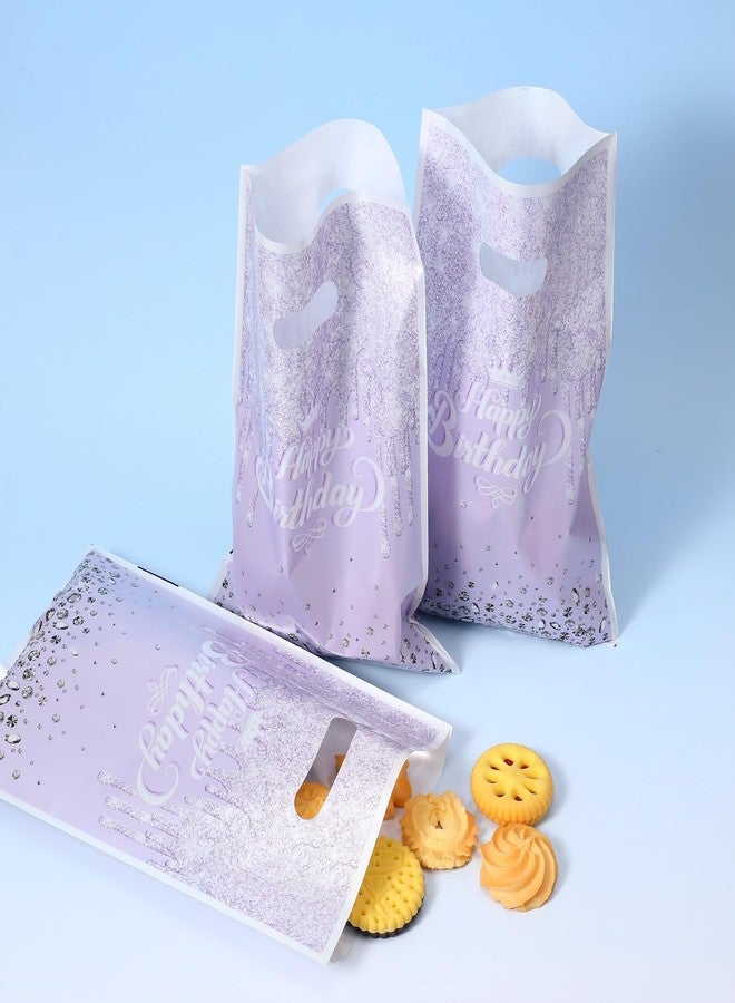 Bruislard 30 Pcs Glitter Diamond Goodie Bag with Handles Happy Birthday Candy Bags Purple Gift Bags Birthday Party Favor Bag for Women Girls Party Decor Supplies - Image 2